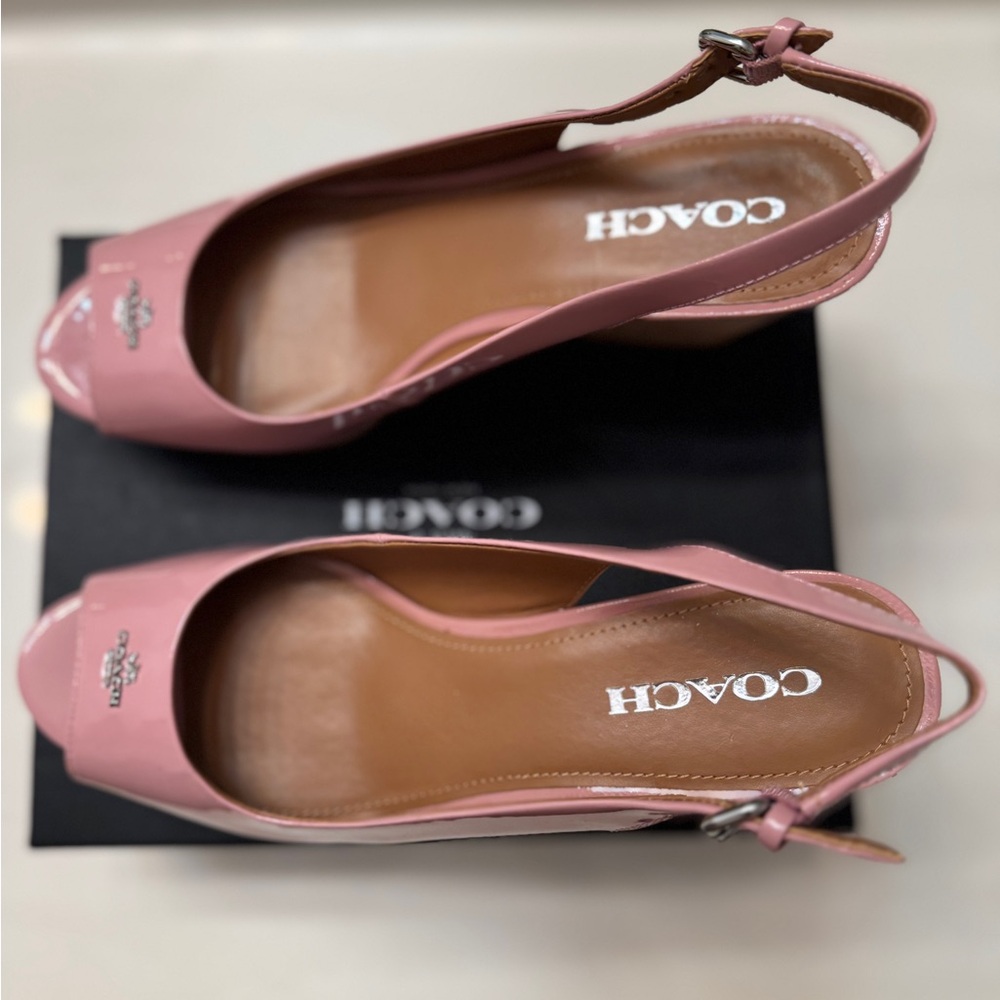 Coach Blush Pink Peep-Toe Slingback Heels - Classic and Chic - Picture 6 of 8